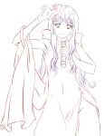  1girl macross macross_frontier monochrome sheryl_nome solo spot_color 