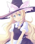  1girl blonde_hair braid hat kirisame_marisa long_hair ribbon saiste solo touhou 