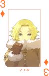  1girl androgynous baccano! card card_(medium) enami_katsumi official_art phil_(baccano) playing_card reverse_trap ryohgo_narita_(mangaka) solo 