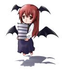  atsumi_haru bat_wings book chibi female flying head_wings koakuma long_hair red_eyes redhead shadow the_embodiment_of_scarlet_devil touhou wings 