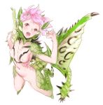  1girl breasts capcom medium_breasts monster_hunter nishieda personification pink_eyes pink_hair rathian simple_background solo 