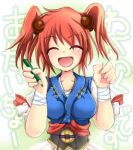  female ichirino_minagi lowres onozuka_komachi pencil redhead touhou twintails wooden_pencil 