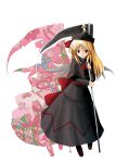  blonde_hair female hat lily_black lily_white long_hair masu_shu red_eyes scythe silhouette touhou wings 