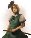  1boy beard cosplay crossdressinging crossover facial_hair fusion kagitsune_torii katana konpaku_youmu konpaku_youmu_(cosplay) male_focus parody sheath sheathed solo sword the_last_samurai tom_cruise touhou weapon what 