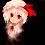  1girl bad_id female hat lowres red_eyes remilia_scarlet ribbon rin_(artist) rin_(royal) short_hair solo touhou 