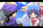  blue_hair blush bow dragon_quest dragon_quest_v eeeeee flora flora_(dragon_quest) hero_(dq5) short_hair sky young 