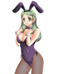  arisaka_chihiro bunny_ears bunnysuit green_eyes green_hair kimidori_emiri long_hair pantyhose rabbit_ears suzumiya_haruhi_no_yuuutsu 