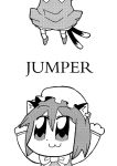  bkub cat_ears chen crayon_shin-chan hat monochrome parody tail touhou 