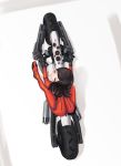  bikesuit black_hair from_above gloves kazuoki legs long_hair motor_vehicle motorcycle original sitting solo vehicle 