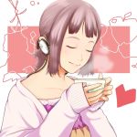  code49 cup headphones nanahime_(aoi) original pink_hair tea 