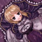  armor bad_id blonde_hair blood blood_on_face fate/stay_night fate_(series) green_eyes injury rain saber solo tears 