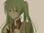  fire green_eyes green_hair hatsune_miku long_hair nail_polish necktie shari smile twintails vocaloid 