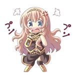  blush dekosuke lowres megurine_luka pink_hair thighhighs vocaloid 