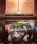  bad_end bag blue_eyes blue_hair execution guillotine hair_bobbles hair_ornament hat kawashiro_nitori motion_blur open_mouth shimo_(depthbomb) short_hair stocks tears touhou twintails 