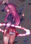  bad_id bunny_ears highres long_hair panties peg_(pixiv85249) purple_hair rabbit_ears reisen_udongein_inaba skirt touhou underwear 