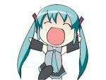  1girl animated animated_gif aqua_hair chibi hatsune_miku long_hair lowres solo thigh-highs twintails very_long_hair vocaloid 