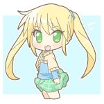  1girl :d blonde_hair chibi cowboy_shot cropped_jacket green_eyes hand_on_hip hayate_no_gotoku! long_sleeves mirai_(sugar) open_mouth sanzen&#039;in_nagi sidelocks skirt smile solo twintails 