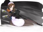  1girl combat_maid gun lahti_l39 maid nekohige original solo weapon 