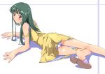  1girl dress f-ism green_hair highres murakami_suigun original panties sandals solo underwear 