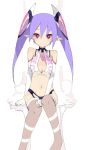  1girl brws gloves original pointy_ears sitting solo thigh-highs twintails 