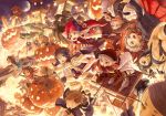  4boys 6+girls elf halloween jack-o&#039;-lantern masakichi multiple_boys multiple_girls original pointy_ears pumpkin 