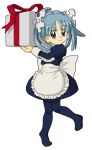  1girl gift highres holding holding_gift kasuga39 maid pantyhose solo wikipe-tan wikipedia 