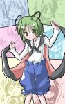  1girl antennae cape female fusuma green_eyes green_hair sliding_doors solo suichuu_hanabi touhou wriggle_nightbug 