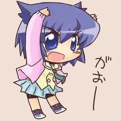  chibi gao ikkyuu lowres pani_poni_dash! school_uniform serafuku serizawa_akane translated 