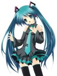  1girl animated animated_gif aqua_hair hatsune_miku long_hair music singing solo thigh-highs twintails very_long_hair vocaloid 