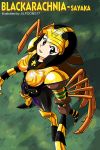  1girl :d armor artist_name beast_wars black_eyes blackarachnia blackarachnia_(cosplay) breastplate breasts brown_hair character_name claws cosplay erect_nipples extra_arms female from_above grass greaves helmet high_heels insect_girl jilpoong17 long_hair looking_at_viewer looking_up mazinger_z mecha mecha_musume monster_girl open_mouth outdoors shoes sidelocks smile solo spider_girl standing transformers yumi_sayaka 