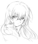  1girl aoya_minako glasses lowres monochrome sketch solo 
