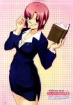  1girl breasts business_suit formal glasses jacket large_breasts pencil_skirt pink_hair rio_rollins short_hair skirt skirt_suit solo suit super_blackjack 