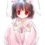 1girl animal_ears carrot_necklace child eyebrows_visible_through_hair female inaba_tewi looking_at_viewer lowres necklace rabbit_ears red_eyes short_hair solo torii_sumi touhou 