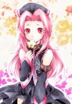  1girl arietta bare_shoulders flower hat long_hair pink_eyes pink_hair red_eyes tales_of_(series) tales_of_the_abyss 