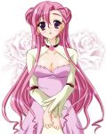  1girl breasts cleavage code_geass dress euphemia_li_britannia kisaraki_kanata long_hair medium_breasts pink_hair solo 