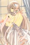  00s 1girl back bare_back chii chobits clamp doll dress long_hair pda_(chobits) ribbon solo 