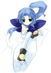  blue_eyes blue_hair bodysuit gloves minazuki_haruka ponytail sketch white 