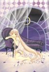  00s 1girl chii chobits clamp couch dress long_hair moon solo 