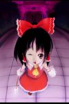  1girl creepy female hakurei_reimu halfmask imperishable_night mask solo touhou what 