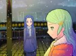  2girls asakura_ryouko coat kimidori_emiri multiple_girls scarf snow snowing suzumiya_haruhi_no_yuuutsu winter 