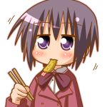  bamboo_blade eating kawazoe_tamaki lowres school_uniform serafuku short_hair 