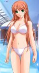  1girl akibakei_kanojo aoi_ren bikini breasts cleavage green_eyes large_breasts long_hair orange_hair sano_toshihide solo standing swimsuit under_boob watermark 