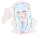 1girl animal_ears blush cat_ears cirno clear_cross crying crying_with_eyes_open fang female ice ice_wings open_mouth solo tears touhou wings 