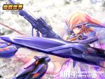  art-1 banpresto blue_eyes gun lin+ mecha_musume redhead shield super_robot_wars super_robot_wars_original_generation weapon 