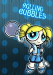 arms_behind_back belt blonde_hair blue_eyes bubble_wand chocker crossover dress gloves powerpuff_girls_z rolling_bubbles smile tagme 