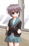  cardigan nagato_yuki school_uniform serafuku suzumiya_haruhi_no_yuuutsu umekichi 