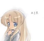  1girl air blonde_hair blue_eyes copyright_name eyebrows eyebrows_visible_through_hair kamio_misuzu looking_at_viewer omiso omiso_(omiso) sidelocks simple_background solo upper_body white_background 