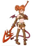  1girl demon_girl diolemonde disgaea etna final_fantasy final_fantasy_tactics flat_chest full_body makai_senki_disgaea_2 nippon_ichi parody pointy_ears polearm simple_background solo spear style_parody tail twintails weapon wings 