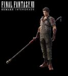  1boy 3d arm_guards armor black_background black_hair cg closed_mouth copyright_name final_fantasy final_fantasy_vii final_fantasy_vii_remake full_body game_model holding holding_staff holding_weapon male_focus official_art serious shoes shoulder_armor simple_background sneakers sonon_kusakabe spiky_hair square_enix staff standing weapon 