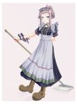  apron character_request green_eyes iwasaki_takashi maid maid_apron mop source_request 